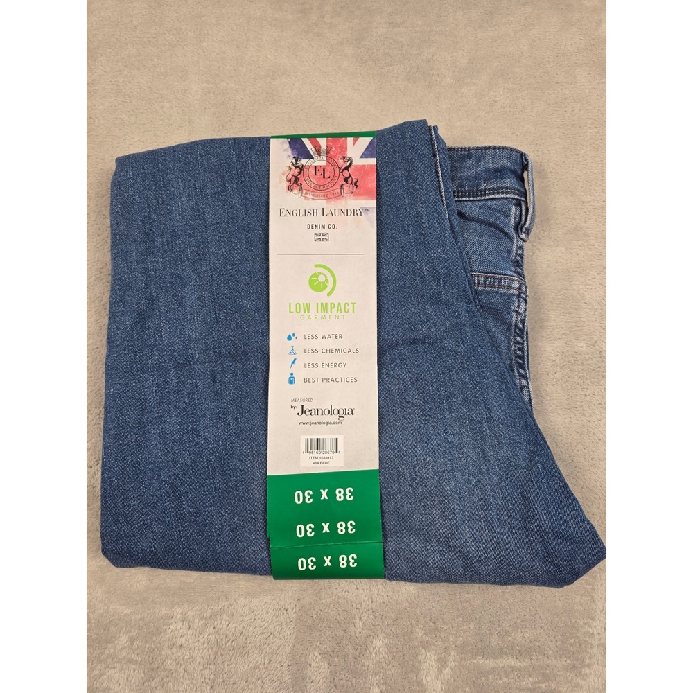 English Laundry Harrow Straight Fit Jeans Mens 38x30 Blue Stretch Denim - Picture 4 of 5
